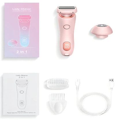 Veelzijdige 2-in-1 Elektrische Scheermes voor Dames - Waterdichte Damesrazor voor Probleemloze Harenverwijdering onder de Armen, Bikinilijn en Benen - Draagbare & Pijnloze Trimmer voor Elke Gelegenheid!