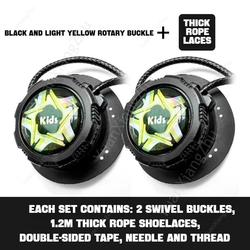 Revolutionaire Elastische Veters Zonder Knoop met Draaiende Gesp - Perfect voor Volwassenen en Kinderen! Dikke Ronde Ontwerp voor Comfortabele Sneakers.