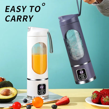Veelzijdige 450ml Fruit Juicer: 8 Bladen, 3 Snelheidsinstellingen, USB Oplaadbare Draagbare Blender voor Smoothies en IJs Vermahlen!