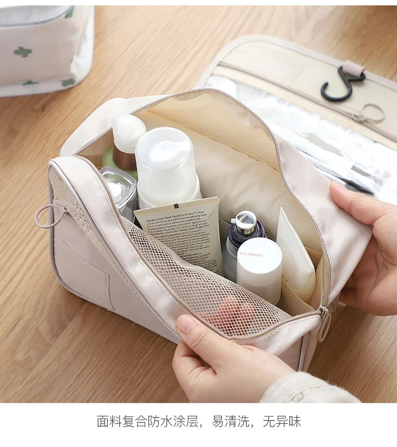 Chic Waterdichte Reis Make-up Tas - Stijlvolle Toilettas Organizer & Badhaak Zak voor Vrouwen - Premium Kwaliteit Oppslagoplossing!