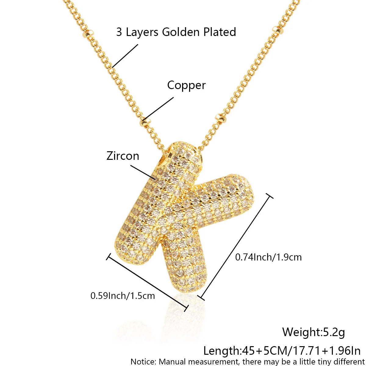 Prachtige Luxe Zirkon Kristal 26 Engelse Letters RVS Kettingen voor Vrouwen – Trendy Choker Ketting Sieraden Groothandel