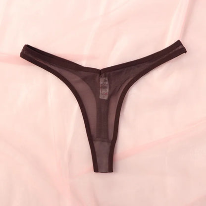 Strak & Sensueel: Vrouwelijke Naadloze Tanga's - Flirtige Tanga Lingerie van Zachte Translucente Gaas