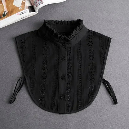 Chic 2024 Voorzijde Strik Witte Afneembare Kant Kraag voor Dames – Vintage Stijl Blouse Accessoire voor een Modebewuste Uiterlijk