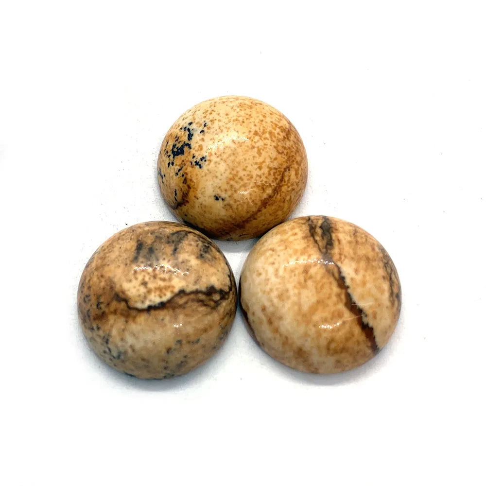 Round Natural Stone Cabochons 4-25mm Flat Back Gemstone Cabs 10pcs for Jewelry Making Rings Earrings Pendants