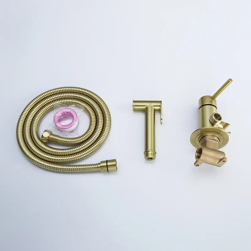 Elegantly Ontworpen Fliger Messing Handheld Bidet Sprayer - De Ultieme Hygiënische Douchekraan voor Uw Toilet met Warm en Koud Water Opties - Handig Draagbare Bidet Ervaring