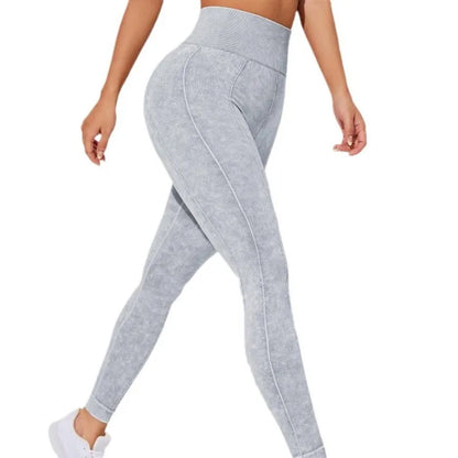 Glimmende Frosted Hoge Taille Yoga Leggings voor Vrouwen - Naadloze Tights met Heup-Liftende Ondersteuning voor de Sportschool, Hardlopen en Actieve Sporten