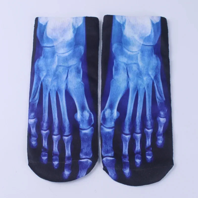 Trendy Ademend Korte Katoenen Sokken met Grappige 3D Skull Letterprint voor Mannen – Stijlvolle Laag Model Sport Boot Sokken