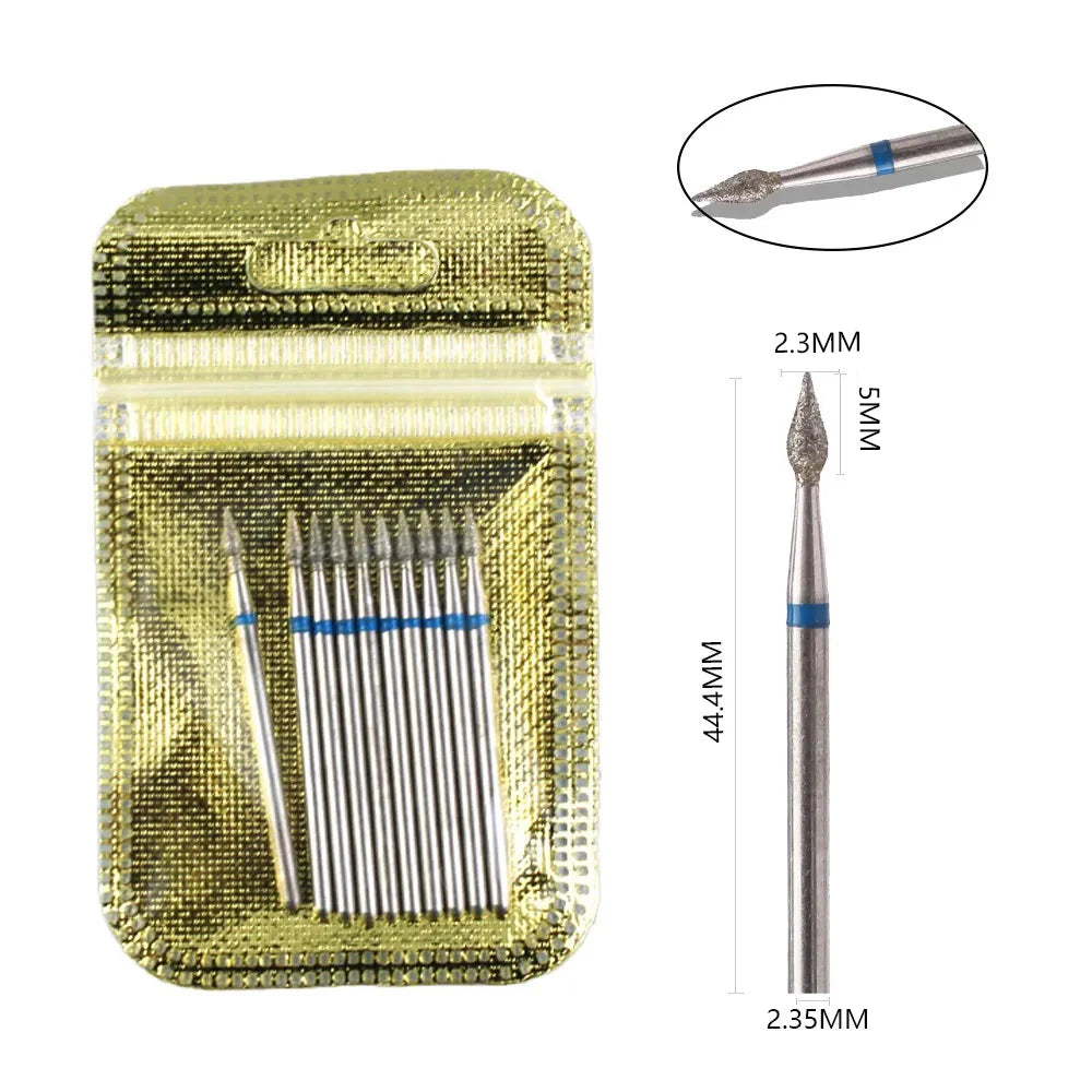 Ultimate 10-delige Diamanten Vijl Bit Set voor Perfecte Manicure & Pedicure met Elektrische Machine - Inclusief Borstel en Freesgereedschap