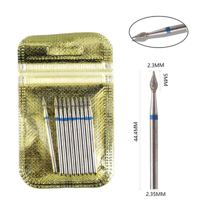 Ultimate 10-delige Diamanten Vijl Bit Set voor Perfecte Manicure & Pedicure met Elektrische Machine - Inclusief Borstel en Freesgereedschap