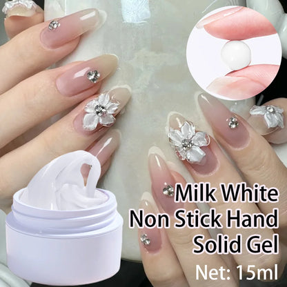 Vibrant Roze, Duidelijke en Witte Solide Builder Gel - Niet-Plakkerige 3D Sculptuur Nagelkunst Gel voor Mooie Hard Gel Verlengingen en DIY Creations