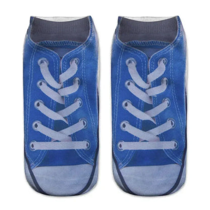 Trendy Ademend Korte Katoenen Sokken met Grappige 3D Skull Letterprint voor Mannen – Stijlvolle Laag Model Sport Boot Sokken