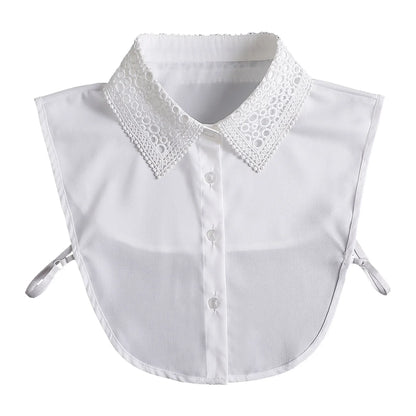Chic 2024 Voorzijde Strik Witte Afneembare Kant Kraag voor Dames – Vintage Stijl Blouse Accessoire voor een Modebewuste Uiterlijk