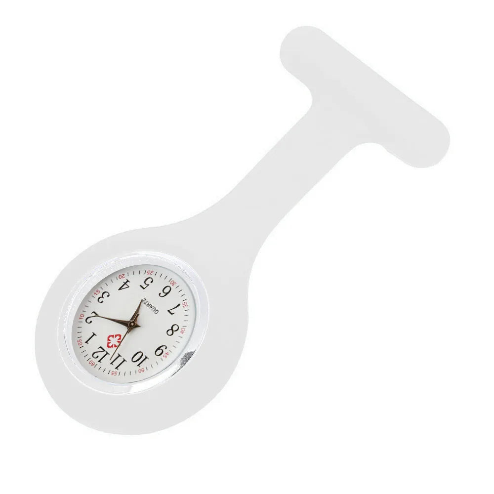 Stijlvolle Dames Pocketwatch met Digitale Weergave - Clip-On Analoge Klok Verpleegster Broche Speld Elektrische Mode Horloge