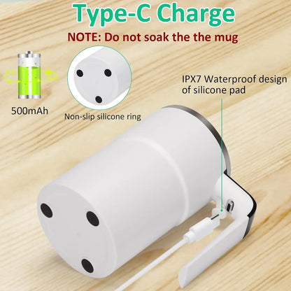 Slimme Zelfroerende Magnetische Koffiemok - USB Oplaadbare Thermosbeker met LCD-scherm voor Moeiteloos Mengen en Voedselveiligheid