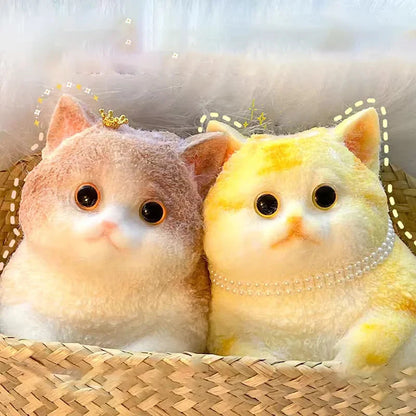 Schattige Jumbo Kitty Kat Taba Siliconen Pluche Speelgoed - Handgemaakte Squeeze Mochi voor Stressverlichting & Ontspanning - Perfect Cadeau voor Kattenliefhebbers!