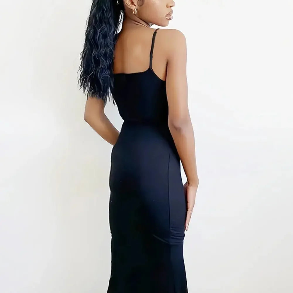 Chique Dames Mouwloze Rugloze Bodycon Maxi Jurk - Elegante Zomer Lounge Stijl voor Moeiteloze Glamour
