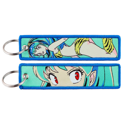 Stijlvolle Japanse Anime Geborduurde Sleutelhangers – Perfecte Sleuteltags voor Motorfietsen, Auto's en Rugzakken – Trendy Sleutelhanger Cadeaus voor Vrienden!
