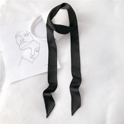 Chic 190x5cm Dames Smalle Sjaal - Elegante Effen Kleur Chiffon Zijde in Levendig Rood met Veelzijdige Stylingmogelijkheden: Knoop, Taslint, Haarband of Choker!