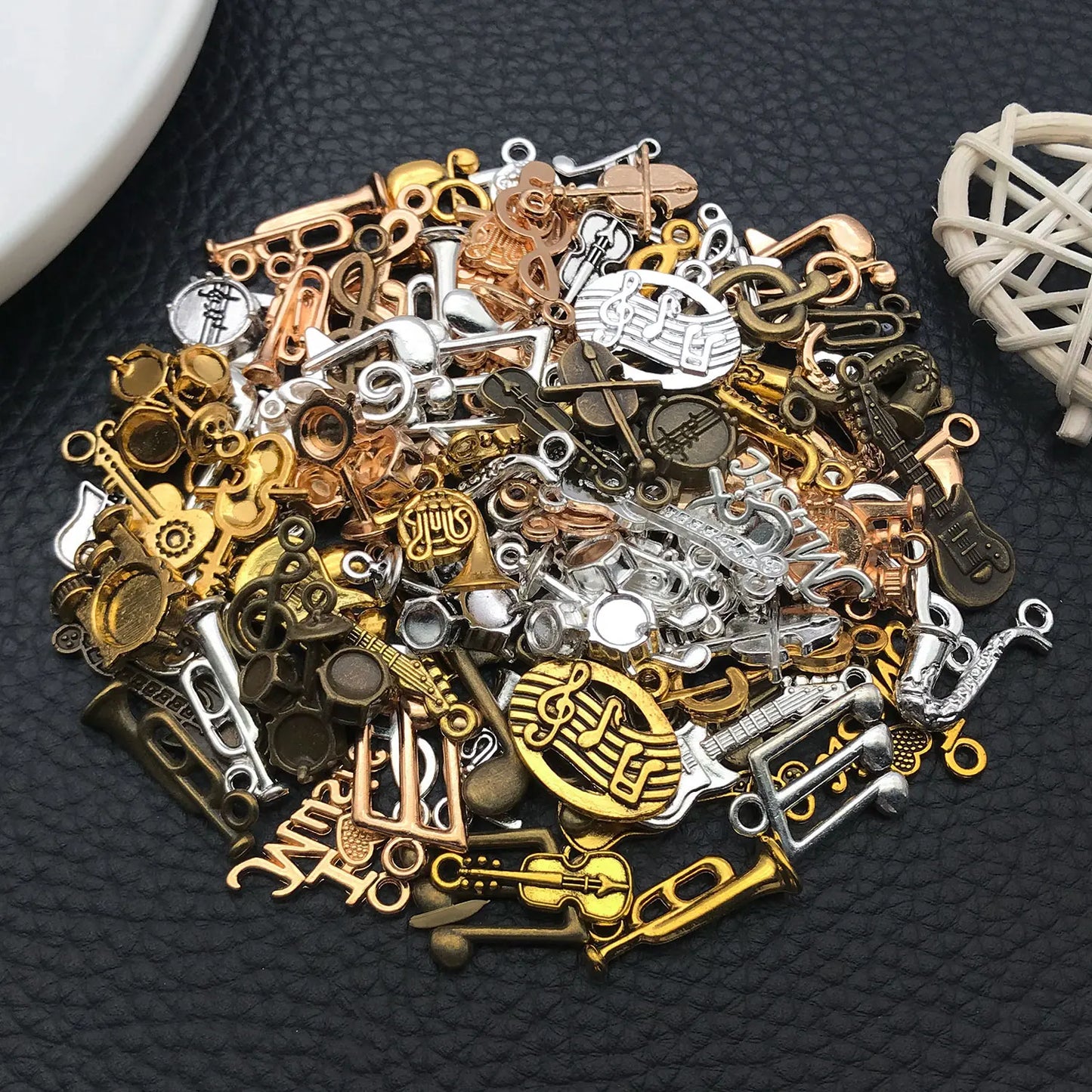 Music Charms for Jewelry Making Mixed Metal Notes Instruments DIY Earrings Necklaces Craft Supplies