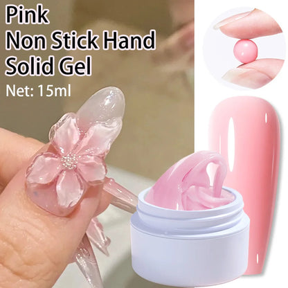 Vibrant Roze, Duidelijke en Witte Solide Builder Gel - Niet-Plakkerige 3D Sculptuur Nagelkunst Gel voor Mooie Hard Gel Verlengingen en DIY Creations