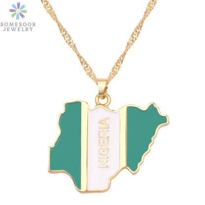 Stijlvolle SOMESOOR Afrikaanse nationale vlag ketting - Vier Nigeria, Ghana en Jamaica met hip-hop emaille hanger kettingjuwelen - Perfect cadeau voor vrouwen