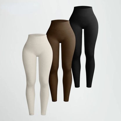 Verhoog je training met hoge taille naadloze gebreide yoga leggings voor vrouwen - stijlvol, slankmakend en perfect voor hardlopen en fitness!