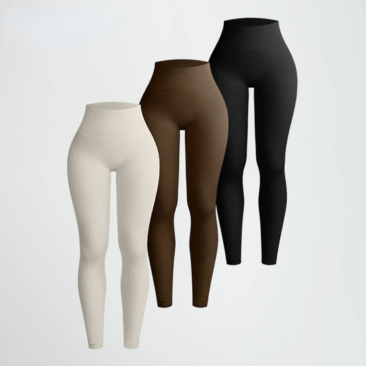 Verhoog je training met hoge taille naadloze gebreide yoga leggings voor vrouwen - stijlvol, slankmakend en perfect voor hardlopen en fitness!