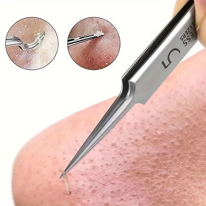 1 Verpakking Precisie Nr. 5 Cellulaire Acne- en Mee-eterpincet - Essentiële Schoonheidstools voor Perfecte Huidverzorging