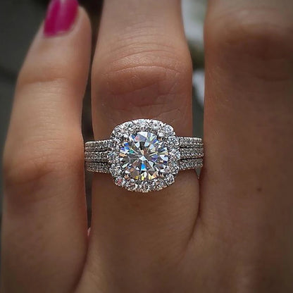 Elegante Moonso Aankomst Gouden en Zilveren Verlovingsring voor Vrouwen - Perfecte Verjaardagsgeschenk en Groothandel Sieraad R8444b