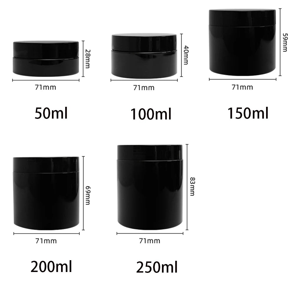 50ml 100ml 200ml 250ml Empty Cream Jar with Lid Plastic Makeup Cream Bottle Facial Mask Pomade Cosmetic Container Refillable