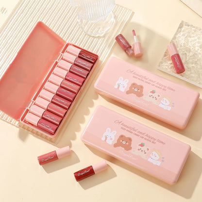 Glamoureuze 10-delige Lippencollectie: Vonkelende Glitter Gloss, Vibrante Lip Glaze, Luxe Niet-Plakkerige Cup, Langdurige Hydraterende Glans, Parelmoer en Glanzende Afwerkingen - Jouw Ultieme Lippenkleur Set
