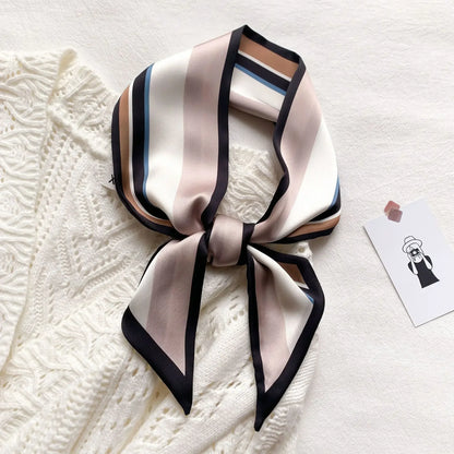 Trendy Floeiende Satijnen Zijde Haar Riem Sjaal voor Vrouwen – Stijlvolle Nekstrik, Tas Sjaal en Skinny Haarband – 2024 Collectie