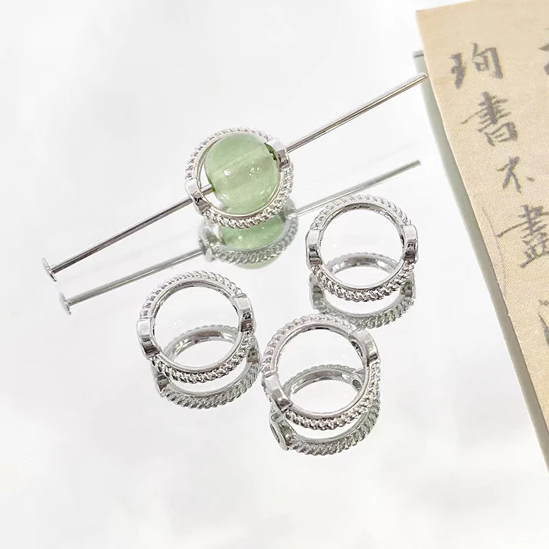 Metall Perlenfassung Ring rund 8 10 12 mm Verbinder für DIY Schmuckherstellung Bastelbedarf