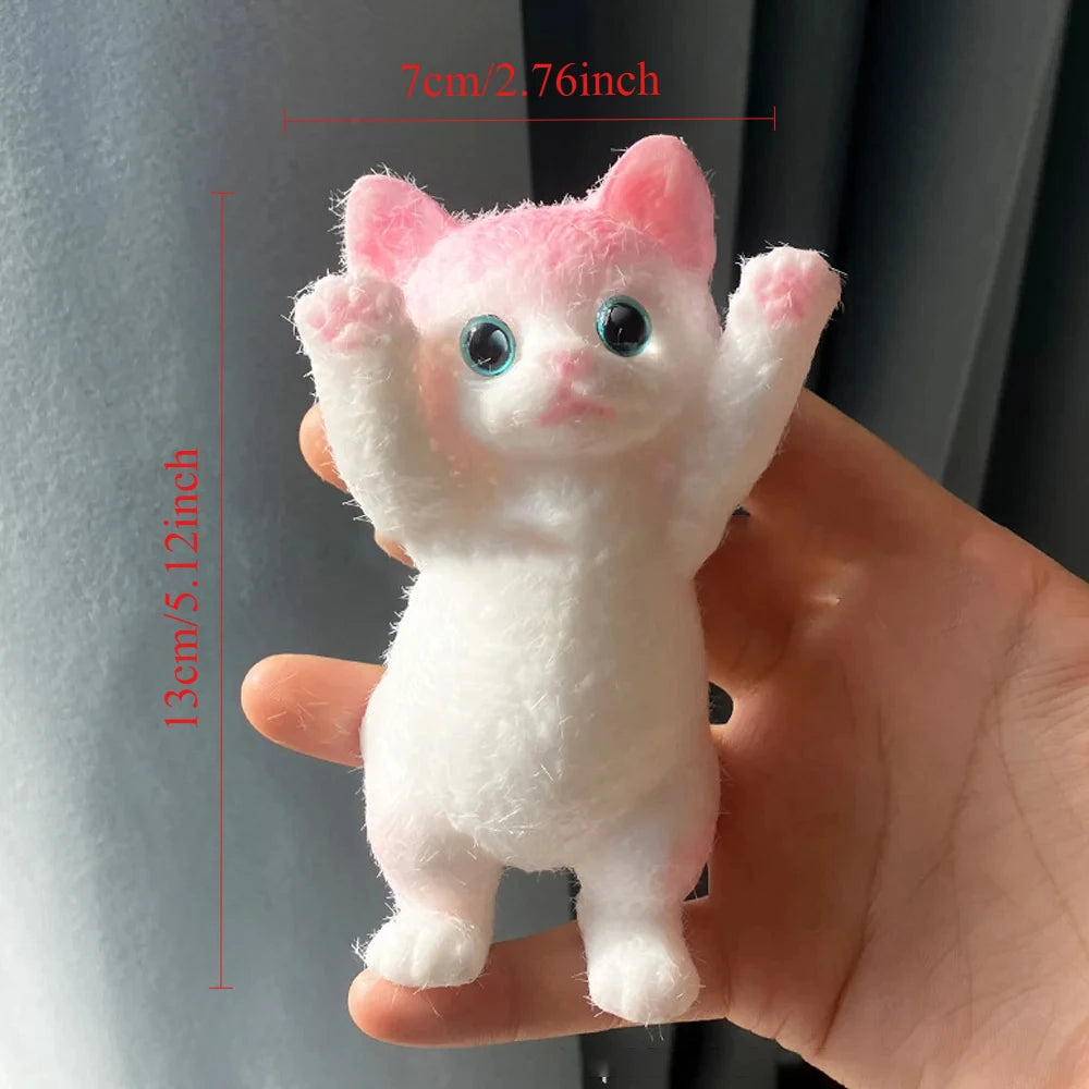 Schattige Extra Grote Flocking Kat Stressverlichting Speelgoed - Perfect Sensory Fidget voor Kinderen en Volwassenen! Ideaal voor Angsten en Ontspanning, Knijp je Zorgen Weg!