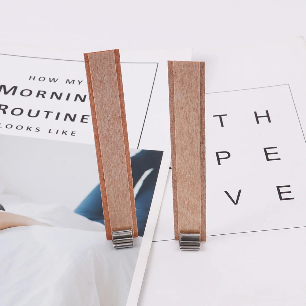 Double Layer Wooden Candle Wicks with Base for Soy Wax DIY Candle Making Supplies