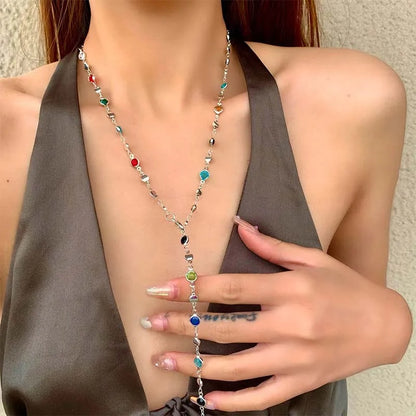 Adembenemende Boheemse Kwastketting voor Vrouwen: Levendige Kristal Zirkoon en Glanzende Strass Statement Sieraden Cadeau