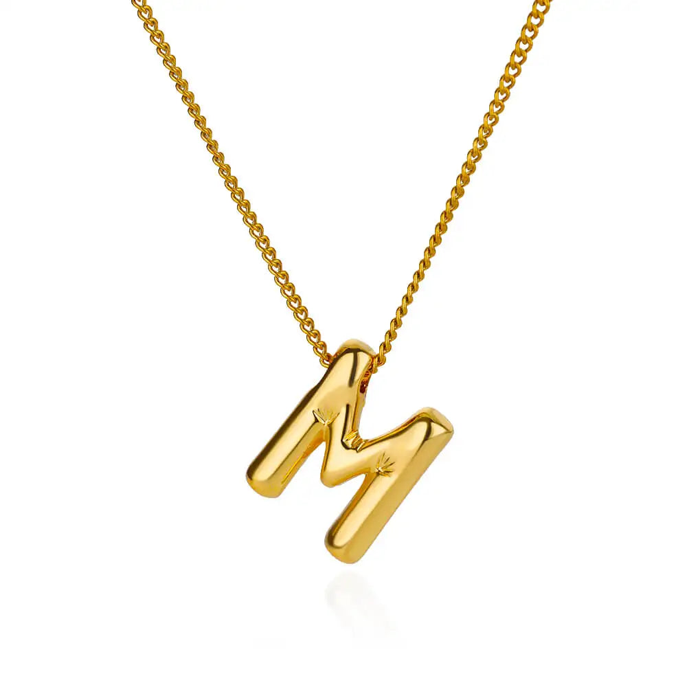 Stijlvolle Chunky Initial Hangertjes Kettingen voor Vrouwen - Gouden RVS A tot Z Bedels, Waterdichte Sieraden Perfect als Verjaardagscadeaus!