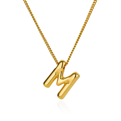 Stijlvolle Chunky Initial Hangertjes Kettingen voor Vrouwen - Gouden RVS A tot Z Bedels, Waterdichte Sieraden Perfect als Verjaardagscadeaus!