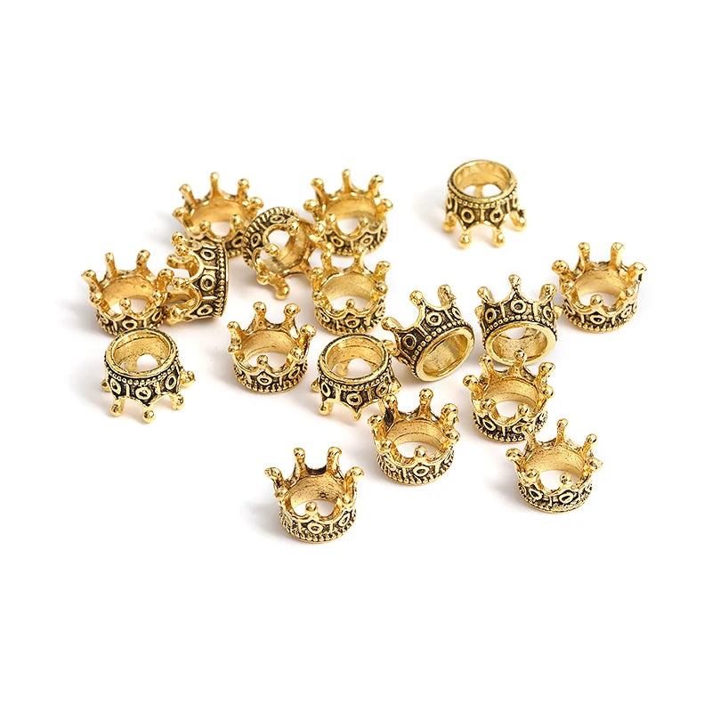 32pcs Crown Charms Set Gold Silver Black Bronze Mini Crown Beads DIY Jewelry Making Earrings Bracelets