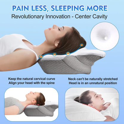 Ervaar ultiem comfort met de geurloze orthopedische memory foam neksteun van Pulatree - ergonomisch ontwerp voor verlichting van nek- en schouderpijn!