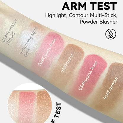 Veelzijdige Make-up Contouring Bronzer Stick - All-in-One Highlighter, Verhelderende Blush en Concealer Crème!