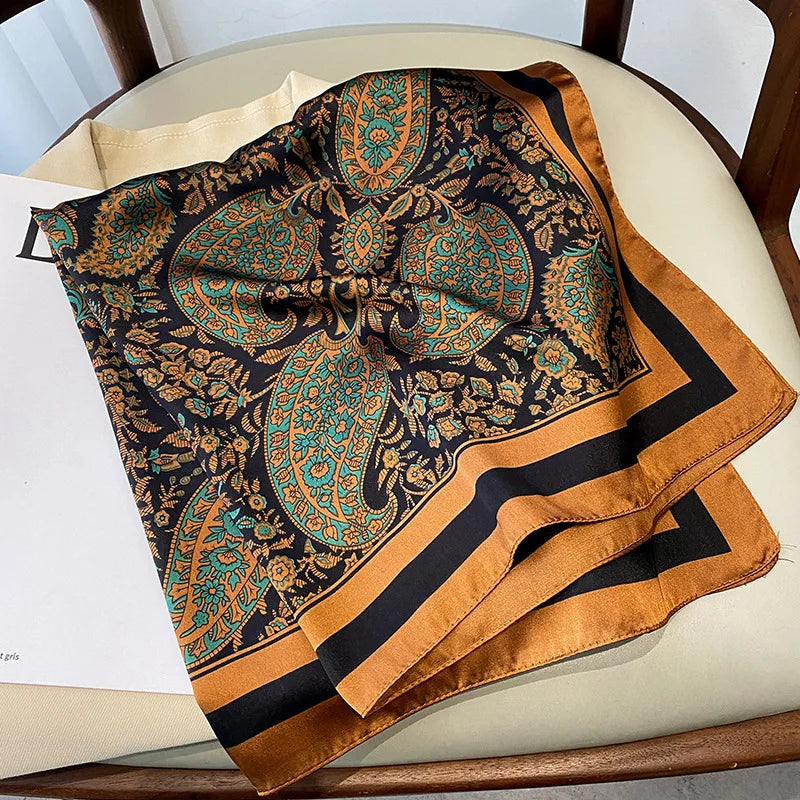 Chique 2023 Zijden Nek Sjaal met Elegante Paardenprint voor Vrouwen - Veelzijdige Vierkante Haarwraps, Foulards en Bandana Opties