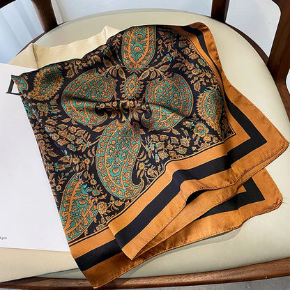Chique 2023 Zijden Nek Sjaal met Elegante Paardenprint voor Vrouwen - Veelzijdige Vierkante Haarwraps, Foulards en Bandana Opties