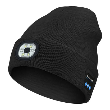 Slimme Draadloze Bluetooth Beanie: Outdoor Sportpet met Stereo Speakers, LED Licht en Ingebouwde Microfoon