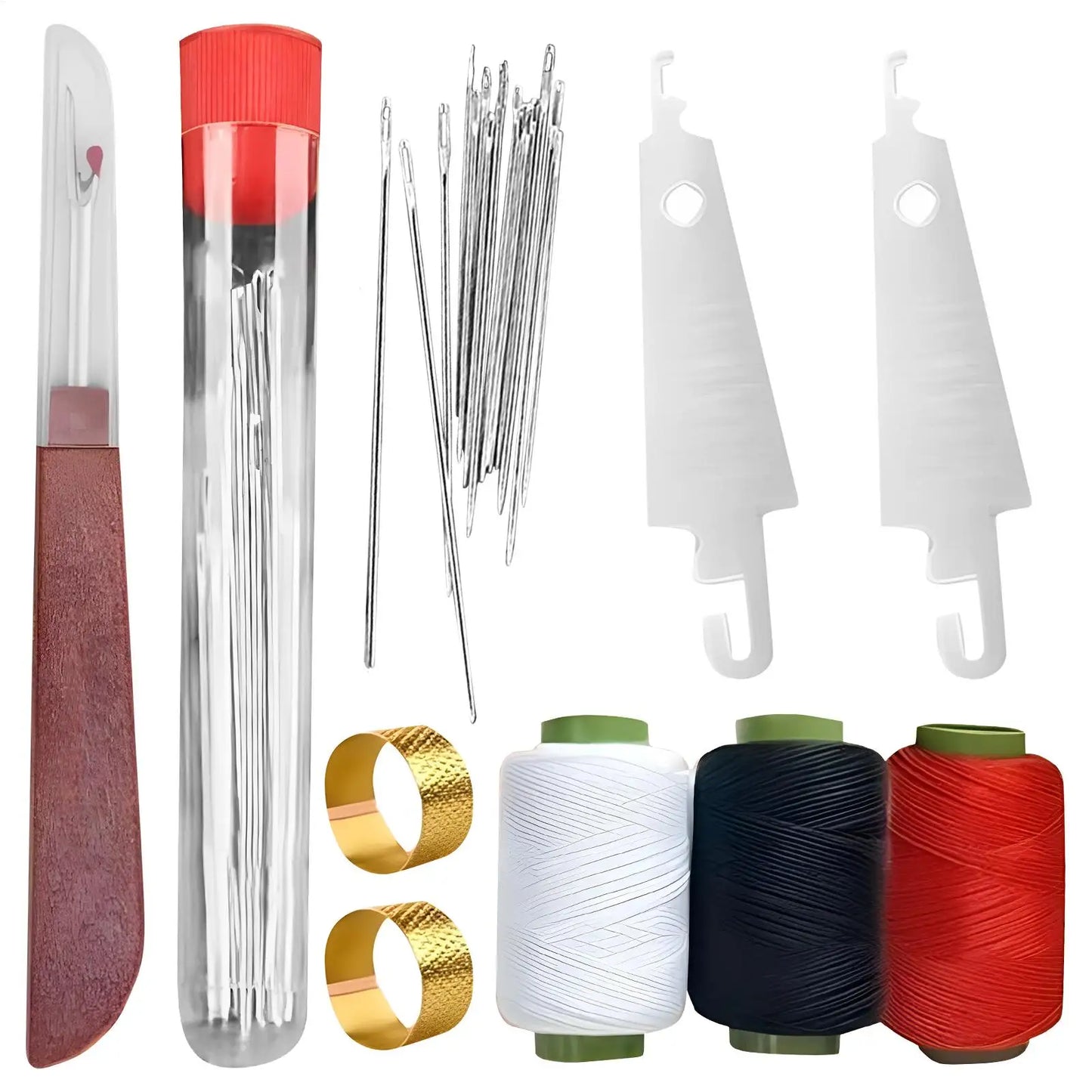 Kit de couture portable 37 pièces aiguilles fils outils couture réparation rapide broderie loisirs créatifs