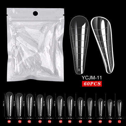 60 stuks Nagelverlengingsvormen voor Snelle UV Gel Polish Toepassing - Perfect voor Acrylnagels en Valse Nagelkunst met Dual System Manicure Accessoires!