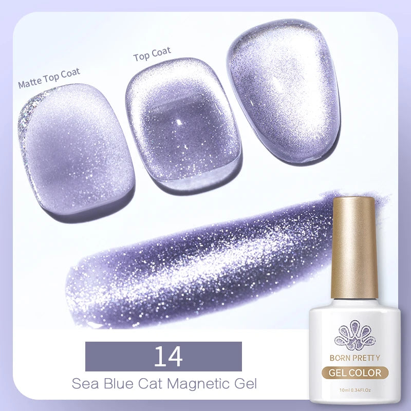 Betoverende Zilveren Maanlicht Kat Magnetische Gel Nagellak - Witte Licht Sprankelende Glitter, Semi- Permanente Nagellak (10ml)