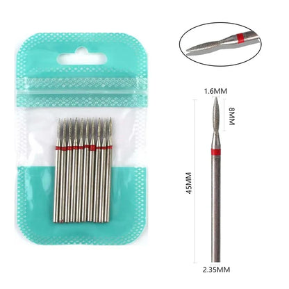 Ultimate 10-delige Diamanten Vijl Bit Set voor Perfecte Manicure & Pedicure met Elektrische Machine - Inclusief Borstel en Freesgereedschap