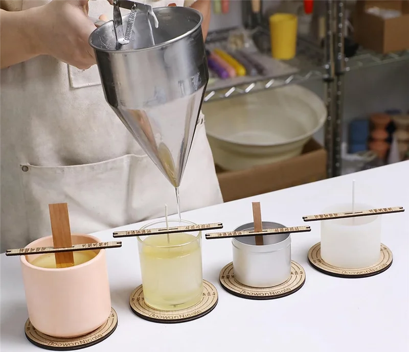 Universal Candle Wick Centering Tool Wooden Wick Holder for Candle Making Jars Refill DIY Supplies