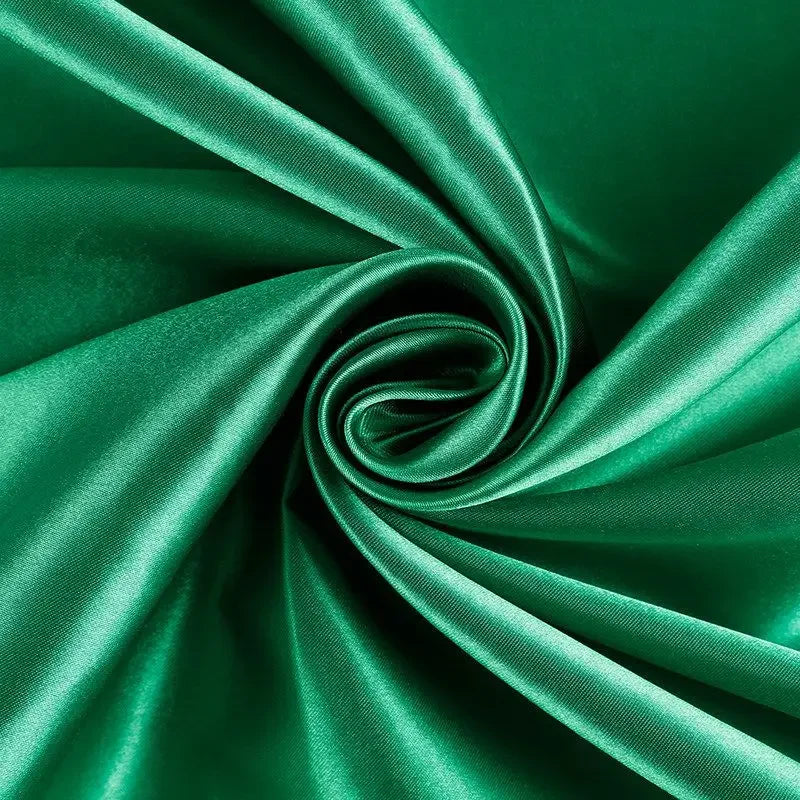 Satin Imitation Silk Fabric 150cm Wide Polyester Lining Cloth for Dresses Decor DIY Sewing by Meter